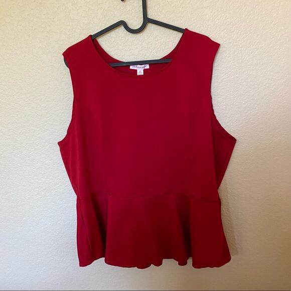 Ambiance Apparel Red Sleeveless Blouse Women's Plus Size 3X - Picture 1 of 3